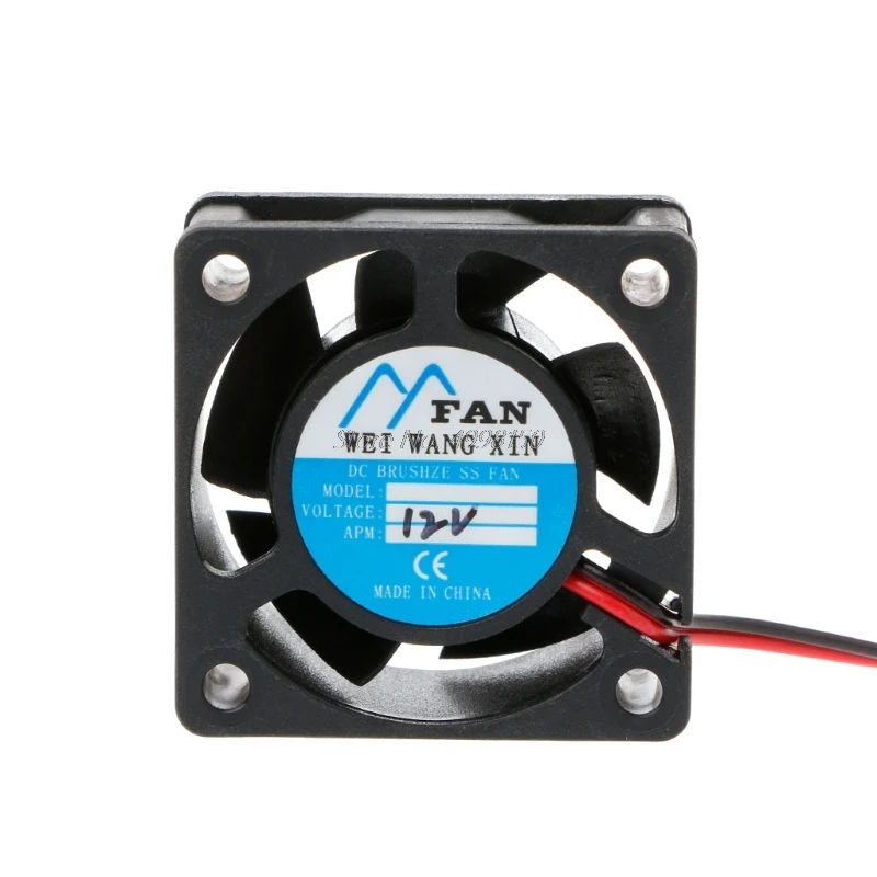 DC 12V 2-Pin 5 Blade Cooler Brushless Mini Cooling Fan 4020