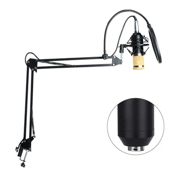 

BM800 Microphone Set Studio Recording Adjustable Wired Stage Broadcasting Professional Public Speaking Lecture Condenser Loud