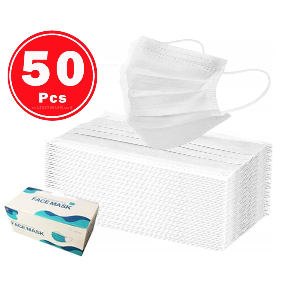

50/100Pcs Box Medical Surgical Mask Anti-dust Non-woven Disposable Breathable Mouth White Masks