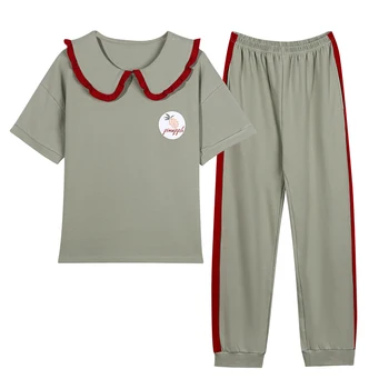 

Cotton Women's Pajamas Sets Short Sleeve Button Down Sleepwear Nightwear Pj Lounge pyjamas pijama pijamas pizama damska Solid