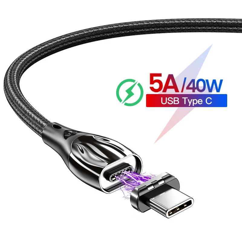 5А usb type C кабель Supercharge Магнитный USB C шнур для huawei P30 P20 samsung A70 A50 QC4.0/3,0 Супер быстрая зарядка данных телефона