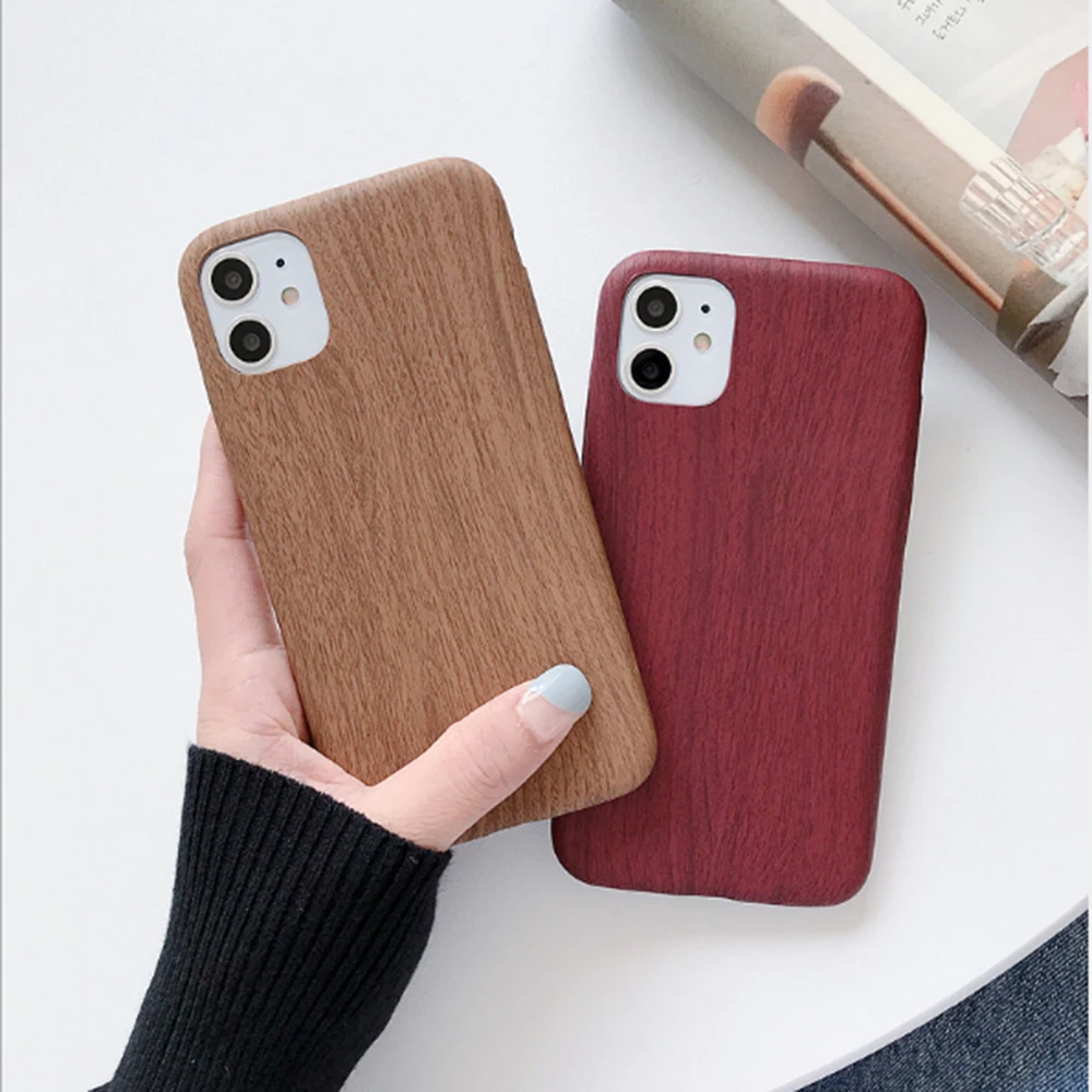 Роскошный мягкий чехол для iPhone 11 Pro 7 8 6 6S Plus X XR XS Max в стиле ретро с деревянной