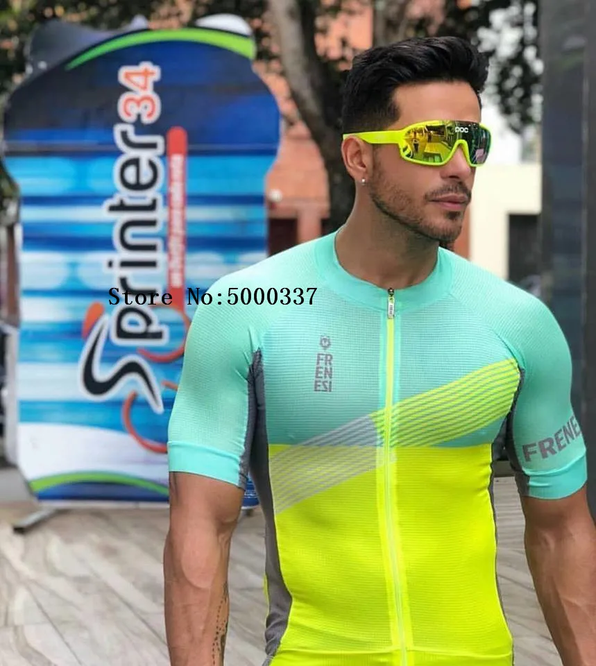 FRENESI мужской Pro Team триатлон костюм короткий рукав Велоспорт Джерси Skinsuit комбинезон Майо Велоспорт Ropa ciclismo набор гель - Цвет: as picture
