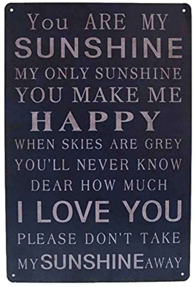 

JUCHen Metal Sign for Wall Plaque Poster Cafe Bar Pub Gift 8 X 12 INCH Warning You are My Sunshine