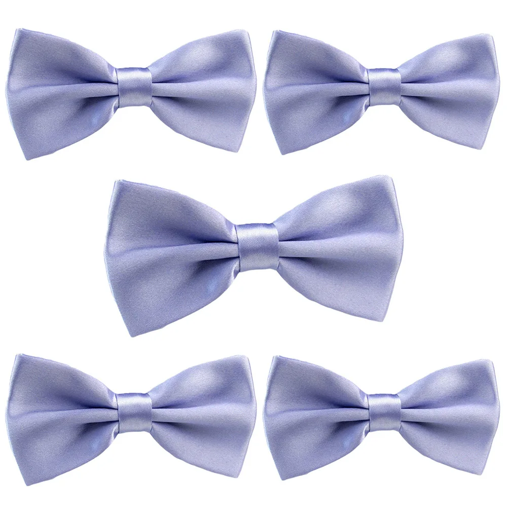 Violet-5 PCS 5 шт. мужской классический Атласный Галстук-бабочка Свадебный школьный Регулируемый однотонный галстук-бабочка BWTYY1001 - Цвет: Violet-5 PCS
