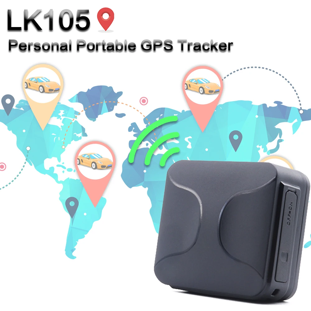 Длительное время ожидания мини gps трекер местоположения LK105 Водонепроницаемый IPX6 История маршрута вибрации/смещения/низкого заряда батареи оповещения