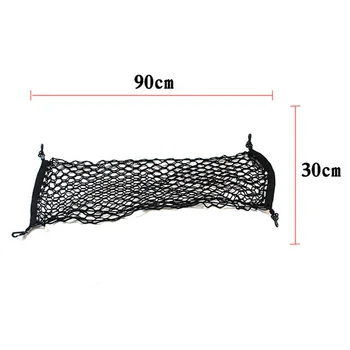 

1pc 90cm Universal Car Auto Interior Black Cargo Net With Hook Organizer Bag