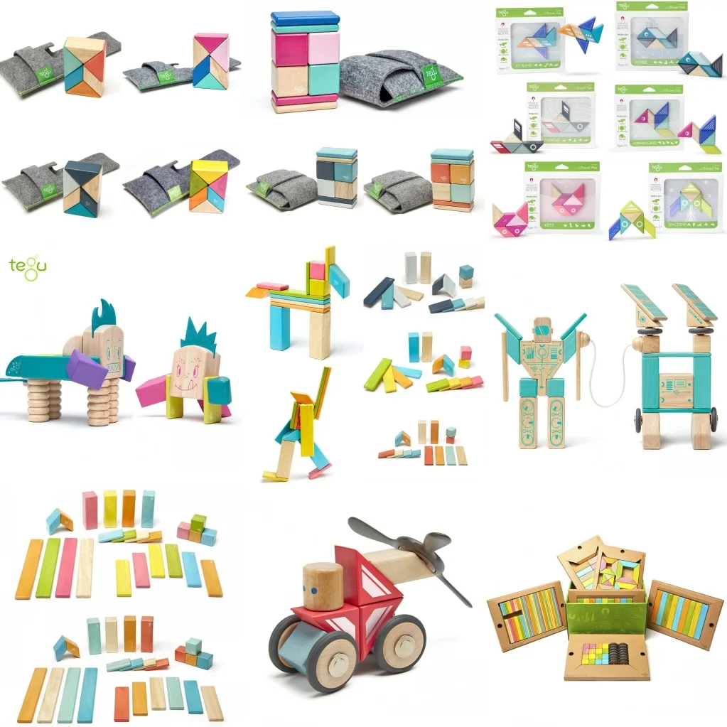 

America Tegu Magnetic Wooden Building Blocks Magnetic Magnet Fight Inserted Interactive Toy Educational Toy 6/8/14/24/42
