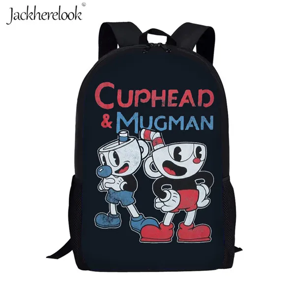 Cuphead Mugman школьные сумки для подростков, мальчиков и девочек, детский игровой рюкзак с героями мультфильмов, Mochila, Студенческая сумка-книга, комплект из 3 предметов, детская школьная сумка - Цвет: HK4224C