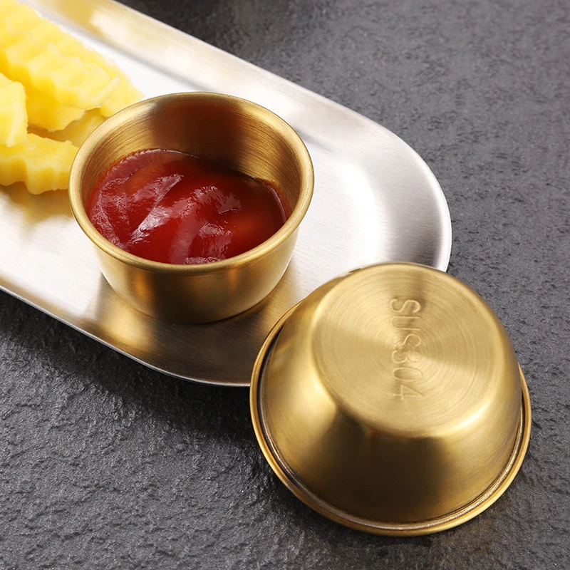 Ramekin Sauce Dipping Bowl Mini Sauce Cups Pudding Condiment Cups For Home Party Restaurant 6Cm-1Pc Silver Gst1049