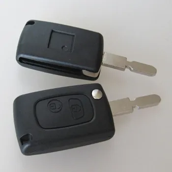 

Free Shipping For Peugeot 406 408 2 Buttons Modified Folding Flip Remote Key Shell Replacement Key Case