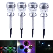 Солнечный свет наземная лампа для дома 4 шт. охранные уличные дорожные огни путь прочный экологичный садовый настил желобок открытый