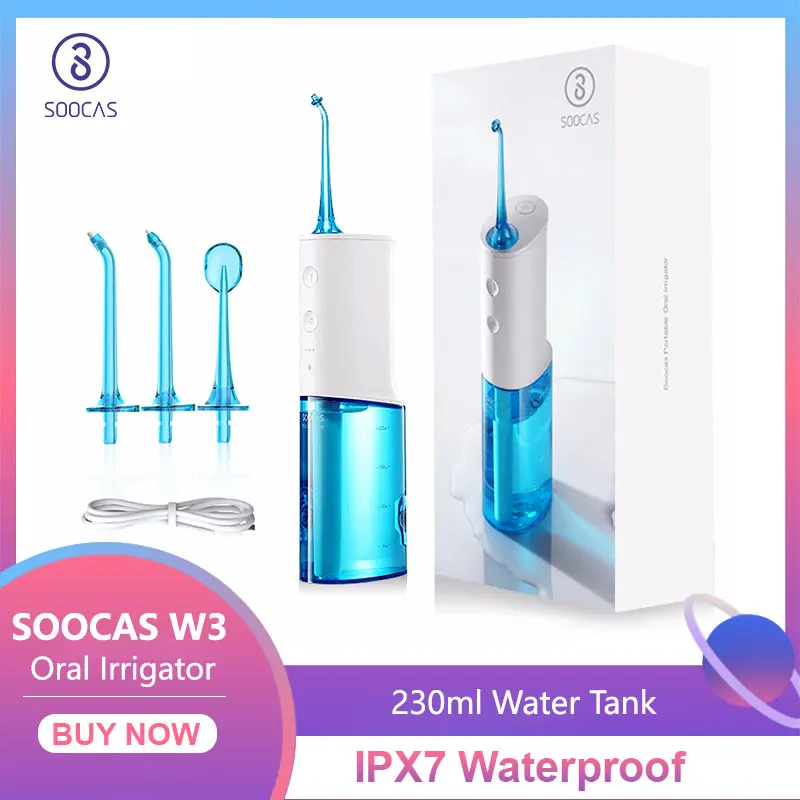 PROD 4000003065611 SOOCAS W3 Portable Oral Irrigator USB Rechargeable
Water Dental Flosser Irrigator Teeth Cleaning Water jet Toothpick