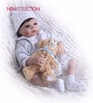 

NPK Real 57CM Full Body Silicone Boy Reborn Babies Doll Toys Princess Babies Doll Wig Hair Birthday Gift Kids Brinquedos