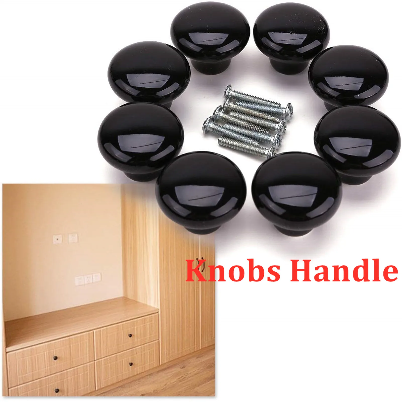 4pcs Cupboard Handles Ceramic Knobs And Drawer Round Kitchen Cabinet Door With Screw Furniture Pulls Knob | Обустройство дома