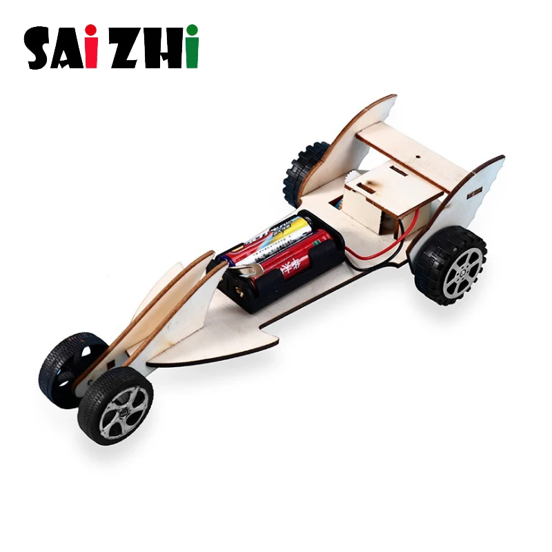 

Saizhi DIY Racing Model Building Kit Wooden Kids Physical Science Experiments Toy Set Assembled Car Educational Toy For Children