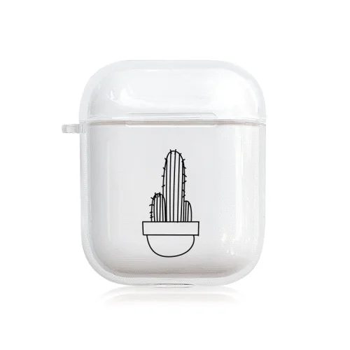 Style 3 Роскошный прозрачный кактус беспроводной Bluetooth чехол для наушников для Apple Airpods Мягкий ТПУ чехол для наушников s для Airpods 2 Чехол - Цвет: Style 3