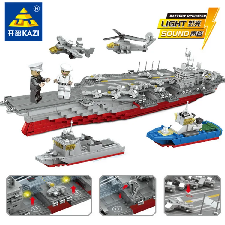 

KAZI 10002 Aircraft Carrier Kitty Hawk Cruiser Large-scale Sophisticated Building Blocks Children Assembled Model Toy