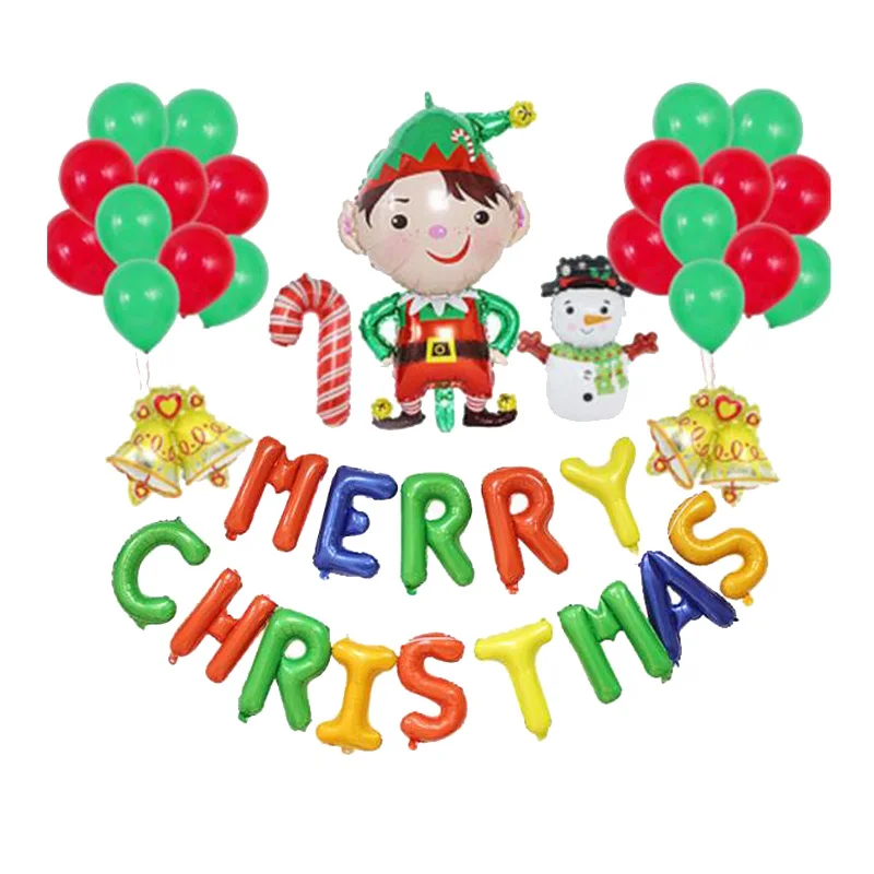 14pcs/Set Balloon Letter Party Decoration Merry Christmas Aluminum Film Festive Party Supplies Ornament Banner