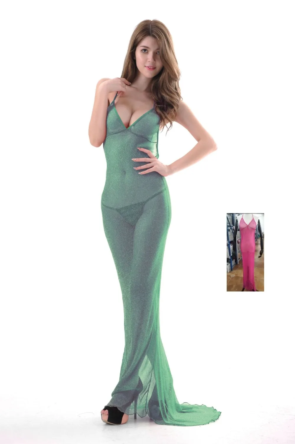 HKMN New Erotic Dress Women Sexy Underwear Long 160cm Skirt With Briefs 9 Colors Lingerie Silm Sex Dress Bodydoll Lace Sleepwear
