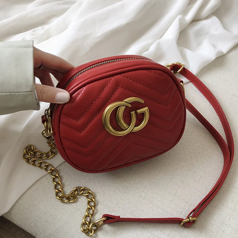 

Textured Rhombus Bag WOMEN'S Bag 2019 New Style Fashion Korean-style Versatile Chain Square Sling Bag Fashion Crossbody Bag