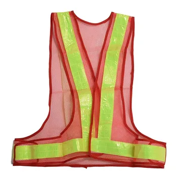 

Hi-Viz Reflective Vest High Visibility Warning Traffic Construction Safety Gear red Yellow