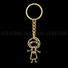 Auxauxme Customized Children's Drawing Keychain Stainless Steel Kid's Art Personalized Custom Name Keyring Christmas Kids GIFT ► Photo 2/6