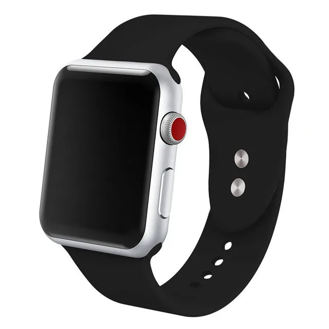 NO.27.Black Силиконовый ремешок для наручных часов Apple Watch, 42 мм, 38 мм, Версия 44 мм 40 мм резиновый браслет для наручных часов Черные полуботинки со шнуровкой и ремешком наручных часов Iwatch серии 4/3/2/1 браслет - Цвет ремешка: NO.27.Black