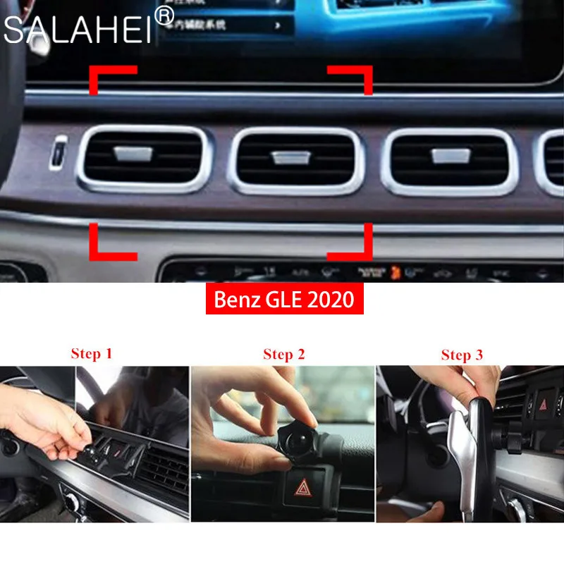 

Special Car Phone Holder Gravity Car Bracket Air Vent Stand Mount For Benz GLE 2020 Dashboard Mobile Phone Holder Accessoories