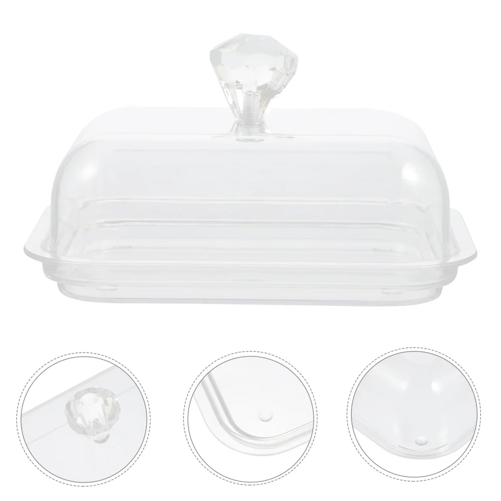 Butter Storage Box Butter Lid Bread Container Dish Holder Box Storage Large Rectangular Handle Refrigerator Covers Keeper Dishes Cake Countertop