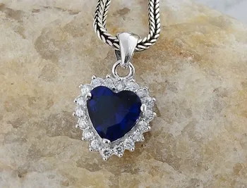 

925 Vintage ocean crystal small female Pendant xh