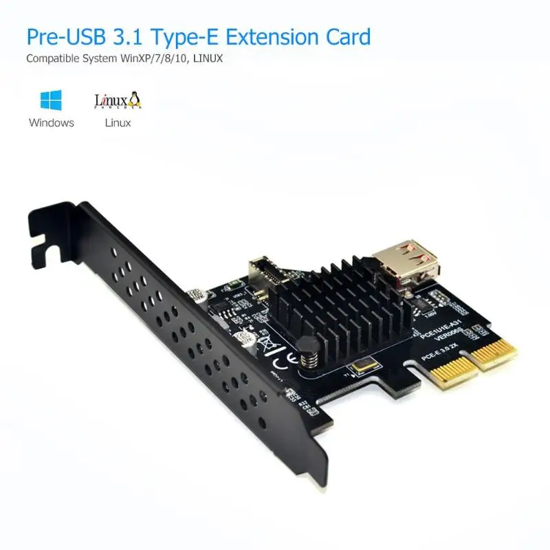 ASM3142 chip 10Gbps USB3.1 Gen 2 Type-E 20 Pin Expansion Card USB 2.0 PCI Express 3.0 X2 Adapter for Desktop PC Computer DIY NEW