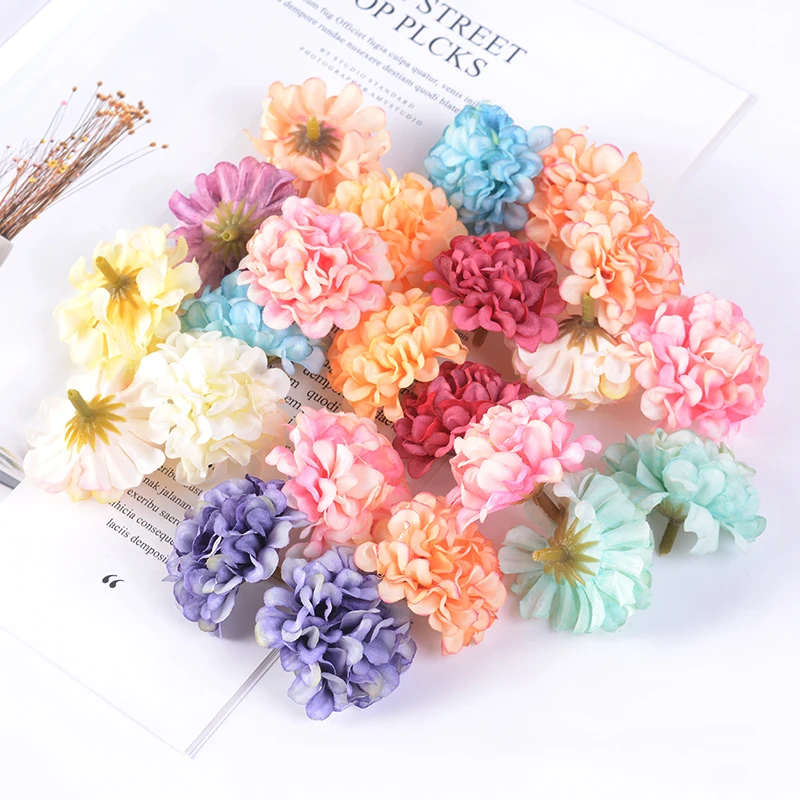 10 шт./лот искусственные цветы шелковые гортензии свадебные вечерние украшения