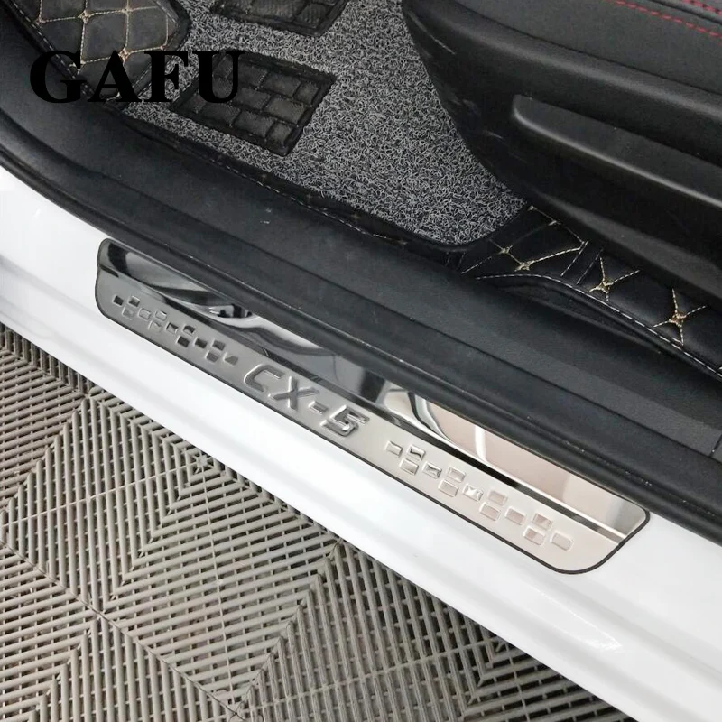 Rear Outer Bumper Protector Trim Door SILL Scuff Cover Plate Accessories for Mazda CX-5 CX5 2017 2018 2019 Car Styling Trunk Protection Size : External 1pcs