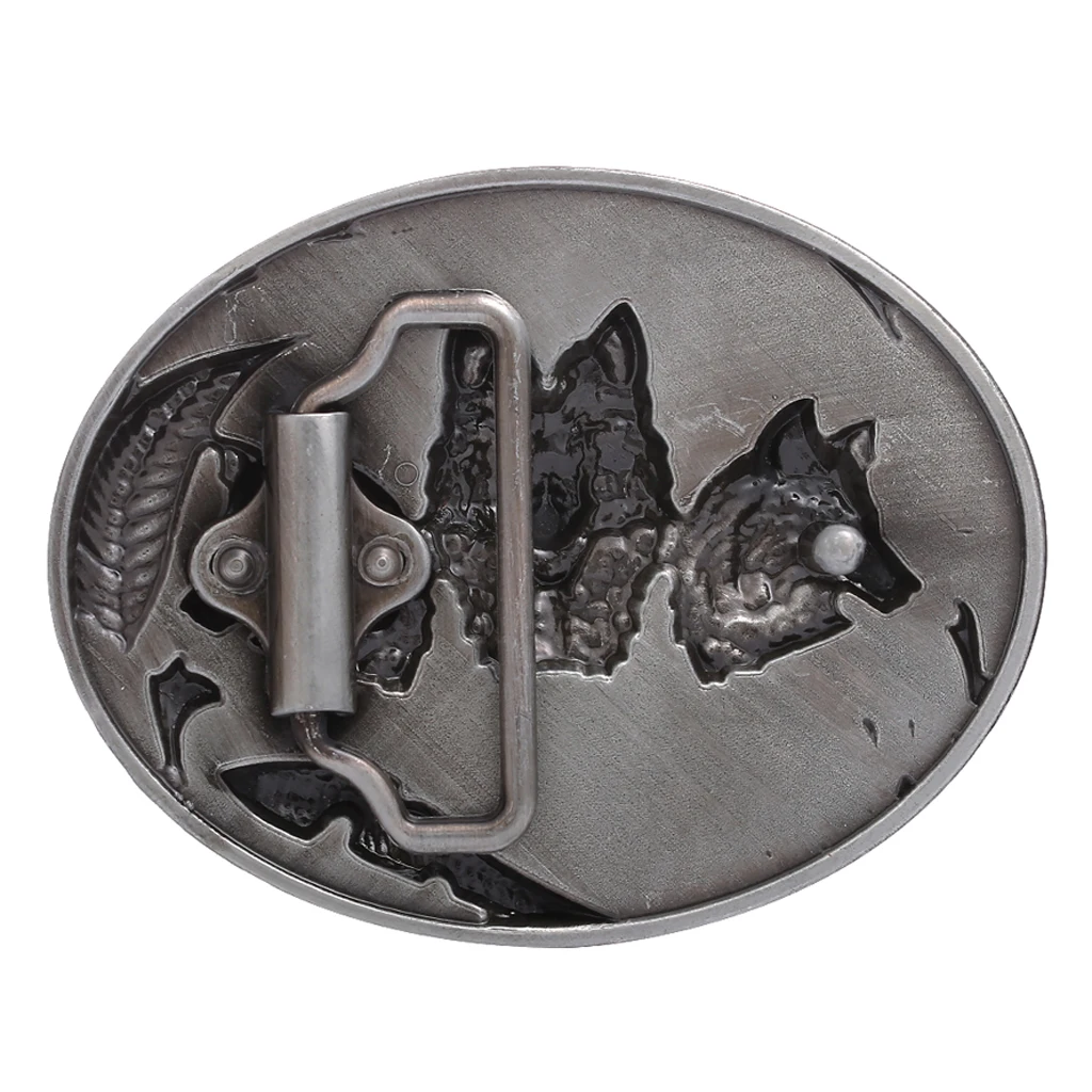 Antique Silver 3D Wolf Texas Rodeo Womens Mens Western Cowboy Belt Buckle