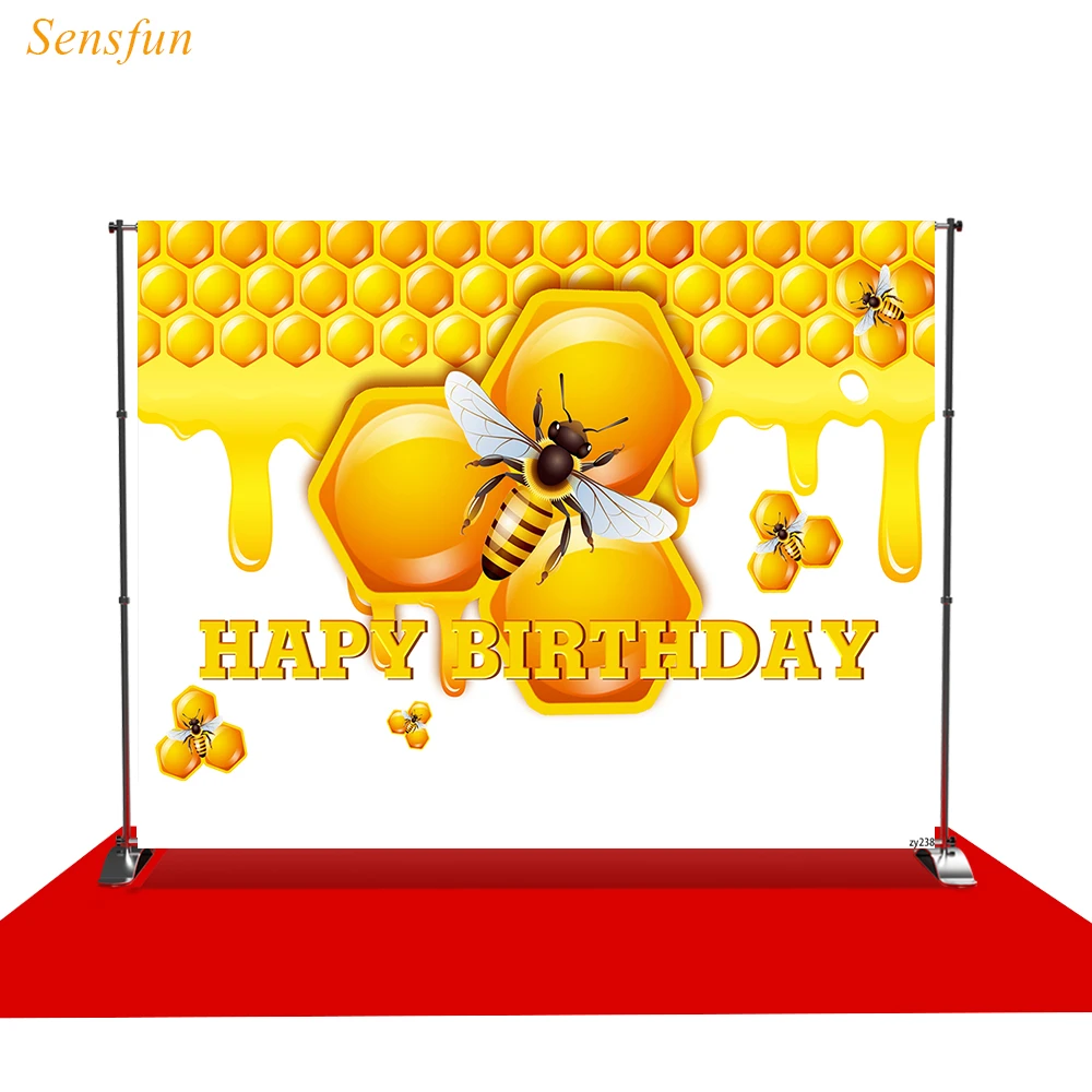 Levoo Arriere Plan Pour Photographie Joyeux Anniversaire Decor Abeille En Nid D Abeille Pour Seance Photo Aliexpress