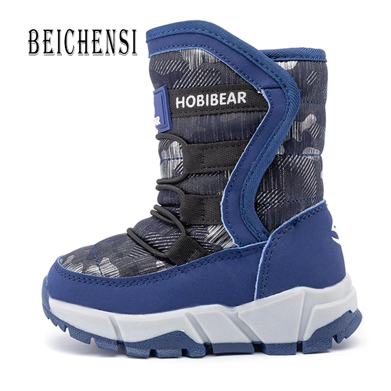 3771 Blue Зимние сапоги, зимняя водонепроницаемая нескользящая обувь для холодной погоды для мальчиков и девочек, теплая обувь, хлопковая обувь(для маленьких детей/больших детей - Цвет: 3771 Blue
