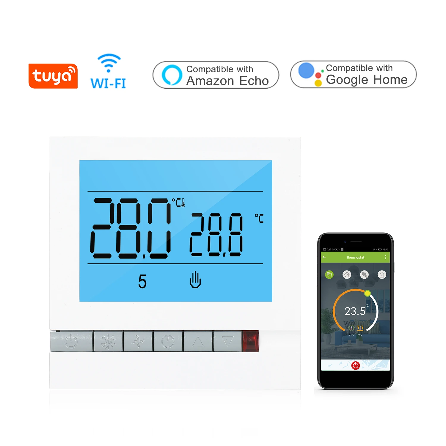 Умный термостат для нагрева воды и газа Tuya Wi Fi программируемый контроллер