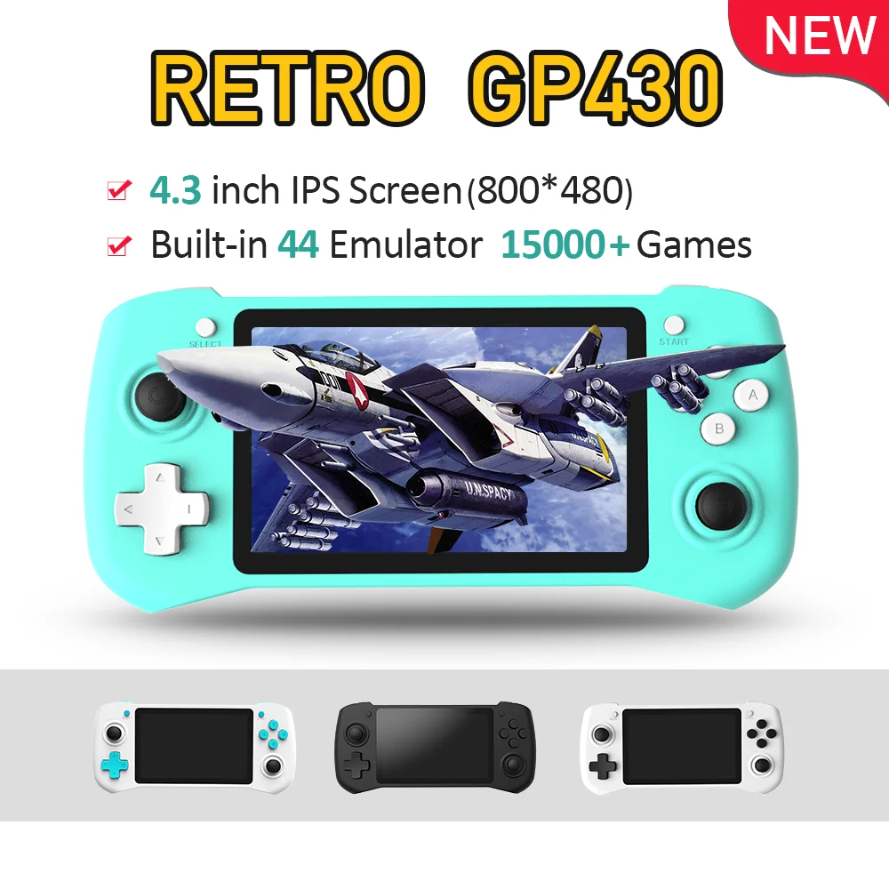 

GP430 Video Game Console 4.3 inch IPS Screen Raspberry Pi CM3 15000+ Games Built-in Mini Handheld Retro Game Players