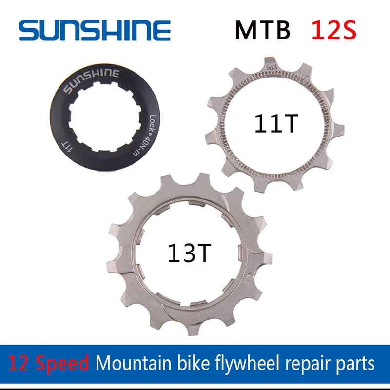 Bicycle Sprocket Gear Bicycle Cassette Bike Freewheel Bike Sprocket Bicycle Flywheel Pinion Repair Parts 11 Speed Bike Cassette 11T 12T 13T Bicycle Flywheel Locking Cover