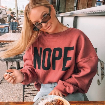 

Women New Casual Pullover Sweatshirt Solid Simple Letter Print Loose O Neck Tops Female Oversized Long Sleeve Streetwear Autumn