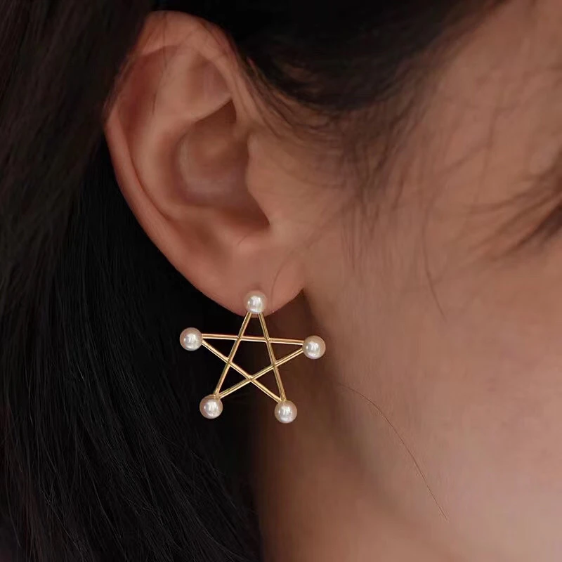 

Фурнитура для сережек из серебра 925 пробы, крупные звезды, фурнитура для ювелирных изделий, жемчуг, нефрит, Агатовые камни