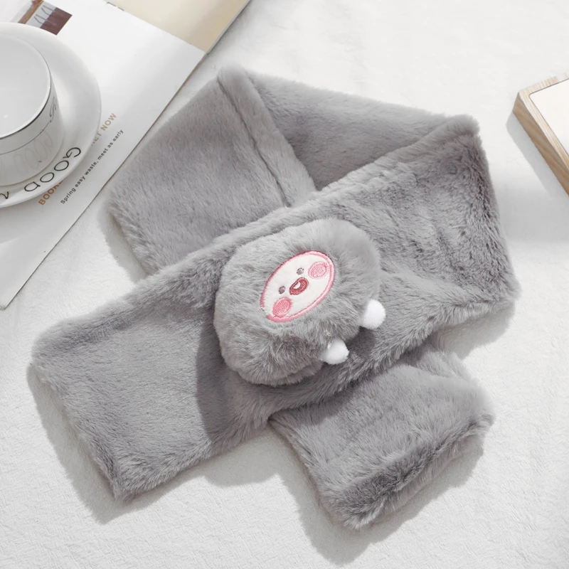 Baby scarf plush imitation rabbit fur children's scarf imitation rabbit fur autumn and winter boys and girls winter warm scarf