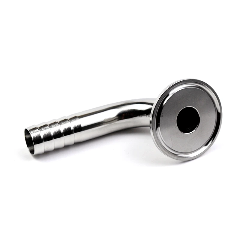 12.7/14/16/19/25/32/38/45/51/mm OD 304/316 Sanitary Hose Barb Pipe Fitting 1.5" 2&rdquo; Tri Clamp 50.5mm/64mm Ferrule 90 Degree Elbow Pipe Fitting