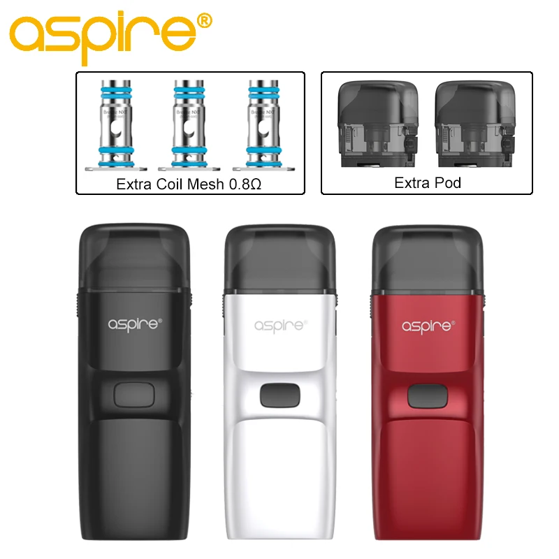 

New Pod system Aspire Breeze NXT Kit 1000mAh Battery electronic cigarette with 5.4ML Pod replaceable coil Mesh 0.8ohm