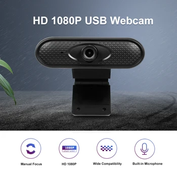 

HD 720P 1080P Web Camera Manual Focus USB Webcam Computer Camera Built-in Microphone Drive-free Camera for PC Laptop Black