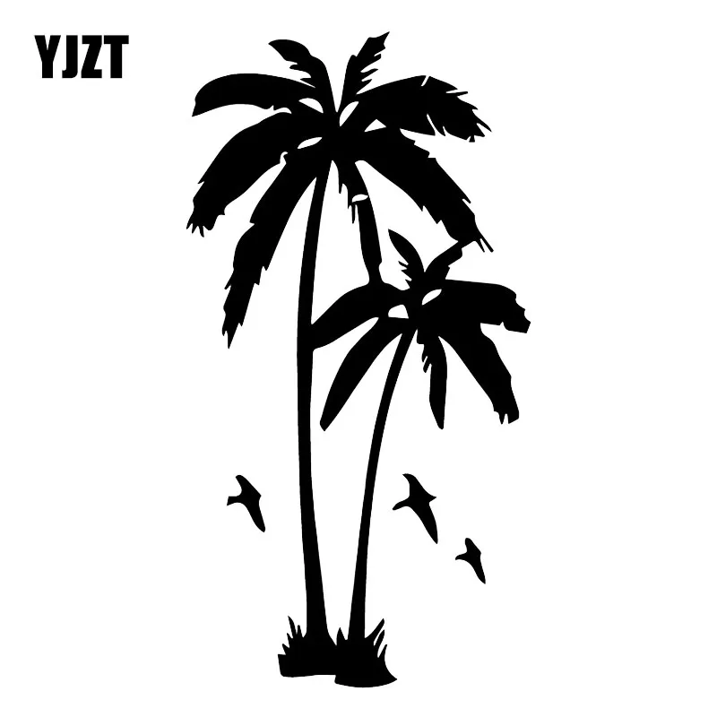 YJZT 9.2X17.5CM Coconut Palm Tree Rear Windshield Decoration Vinyl Car Sticker C25-1087 | Автомобили и мотоциклы