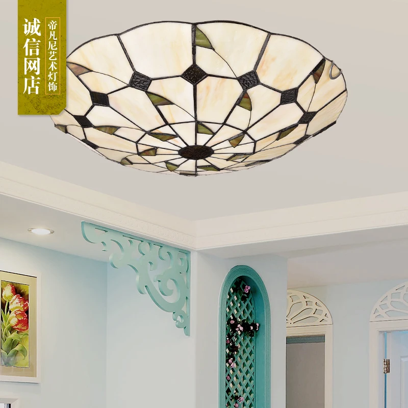 

Mediterranean ceiling lamp round bedroom lamp study room children's room led simple ceiling lamp
