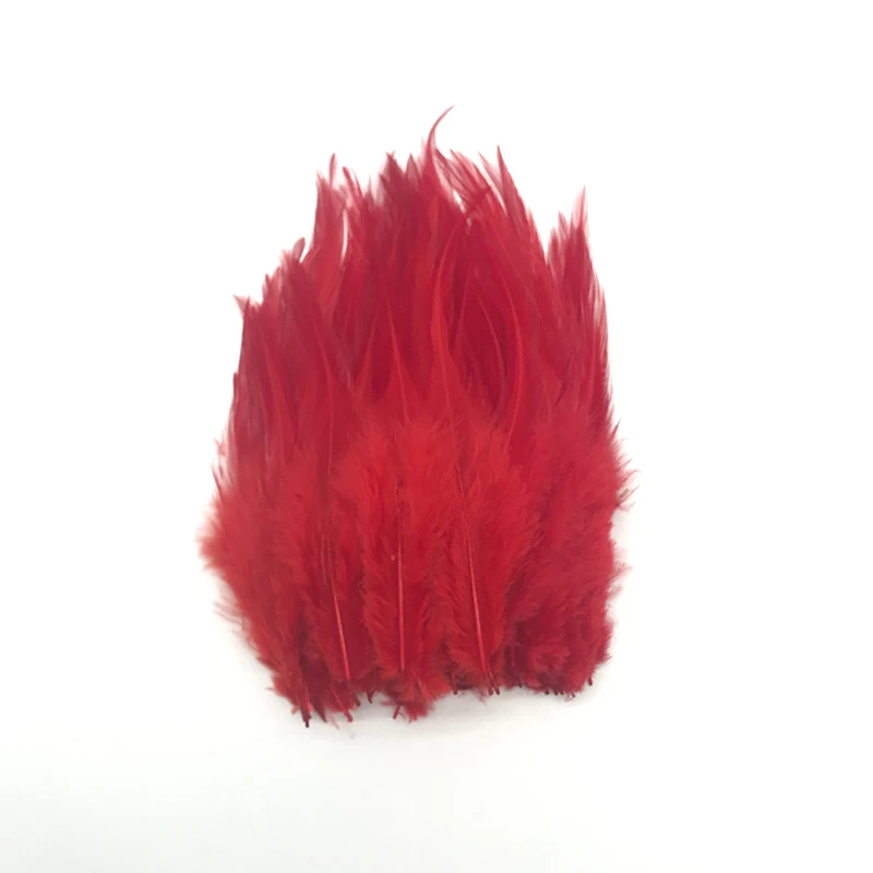 100pcs chicken feather hot sale for clothes DIY decoration 10-15cm/4-6 inch - Цвет: Красный