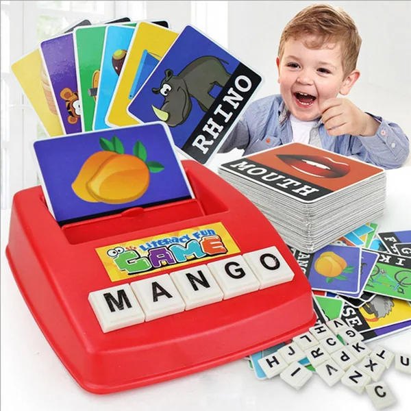 Matching Letter Game Spelling Reading English Alphabet Wooden Letters Card Match Game Children Pre-school Learning Language Toys 3